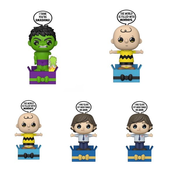 5 Disney Funko POPsies Vinyl Pop-Up Figures Hulk Charlie Brown Jim Halpert - Picture 1 of 9
